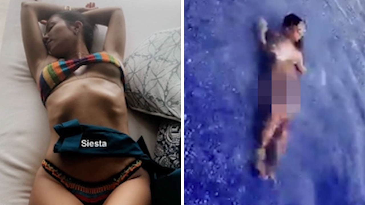 Girls On Swim Bare Strappy Bikini, Kourtney Kardashian's Bikini Looks Like  It Has Imaginary Straps, and We Call Sorcery