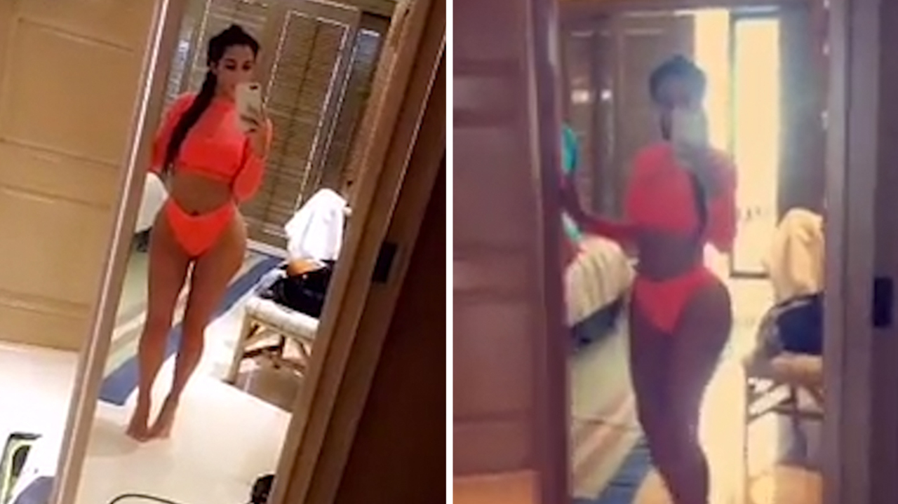 Kim Kardashian shows off her sensational bum in saucy twerking video on  jet-skiing trip | The Sun