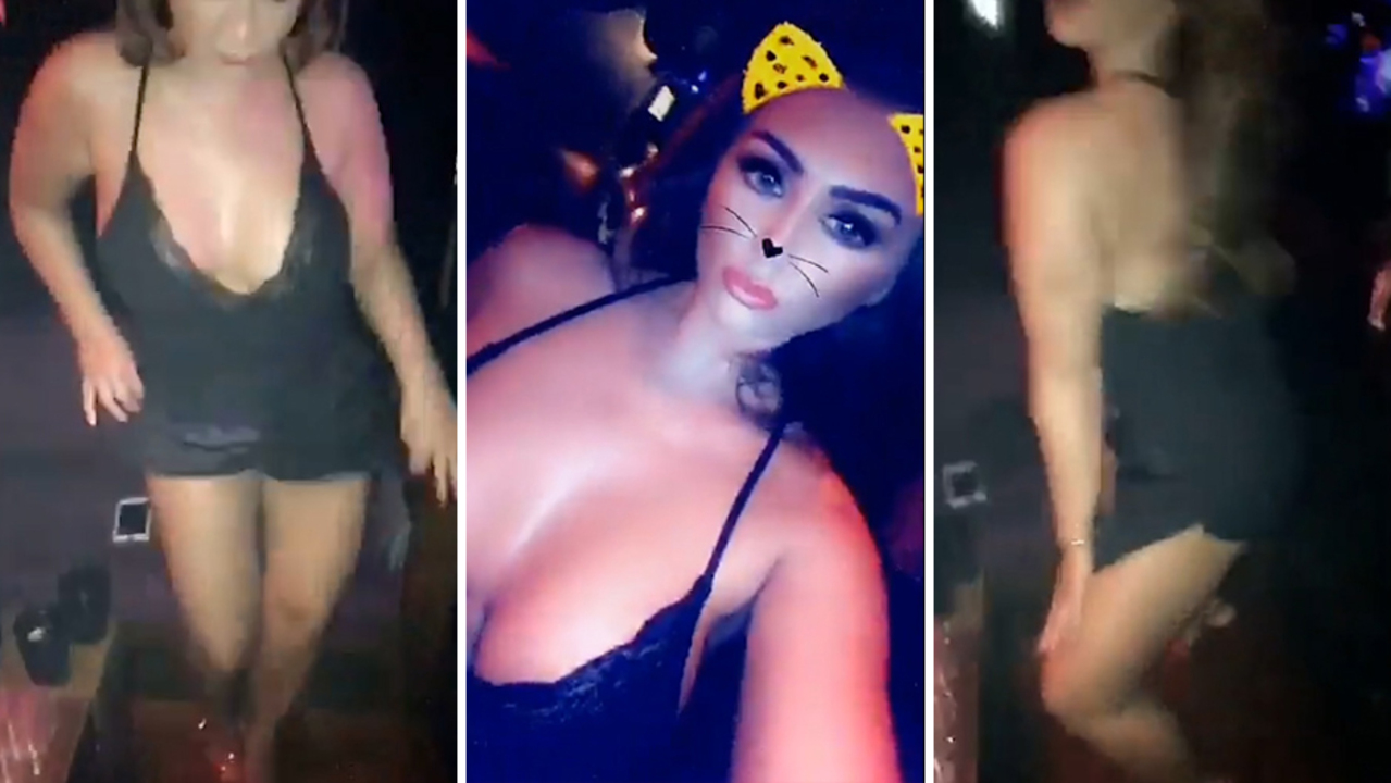 Lauren Goodger shows off saucy moves on a stripper pole backstage at V  Festival before collapsing on the floor | The Sun