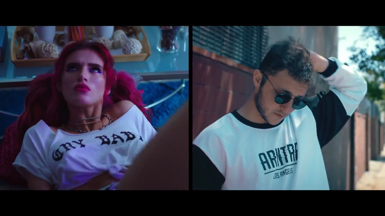 Bella Thorne Wears Sequin Bra in Prince Fox Music Video