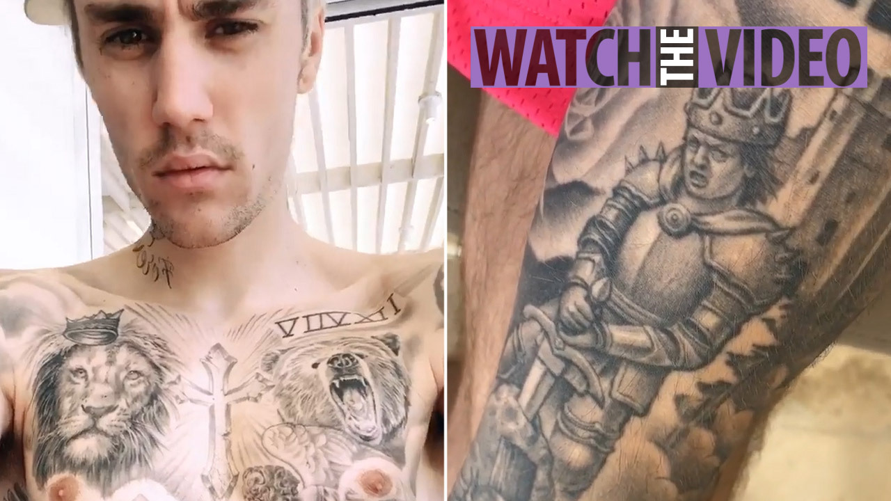 Justin Bieber Shows Off His Sixty Tattoos And He Still Hasn T