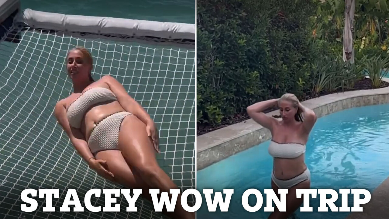 Stacey Solomon looks incredible in bikini top on family holiday as she  shows off natural curly hair | The Irish Sun