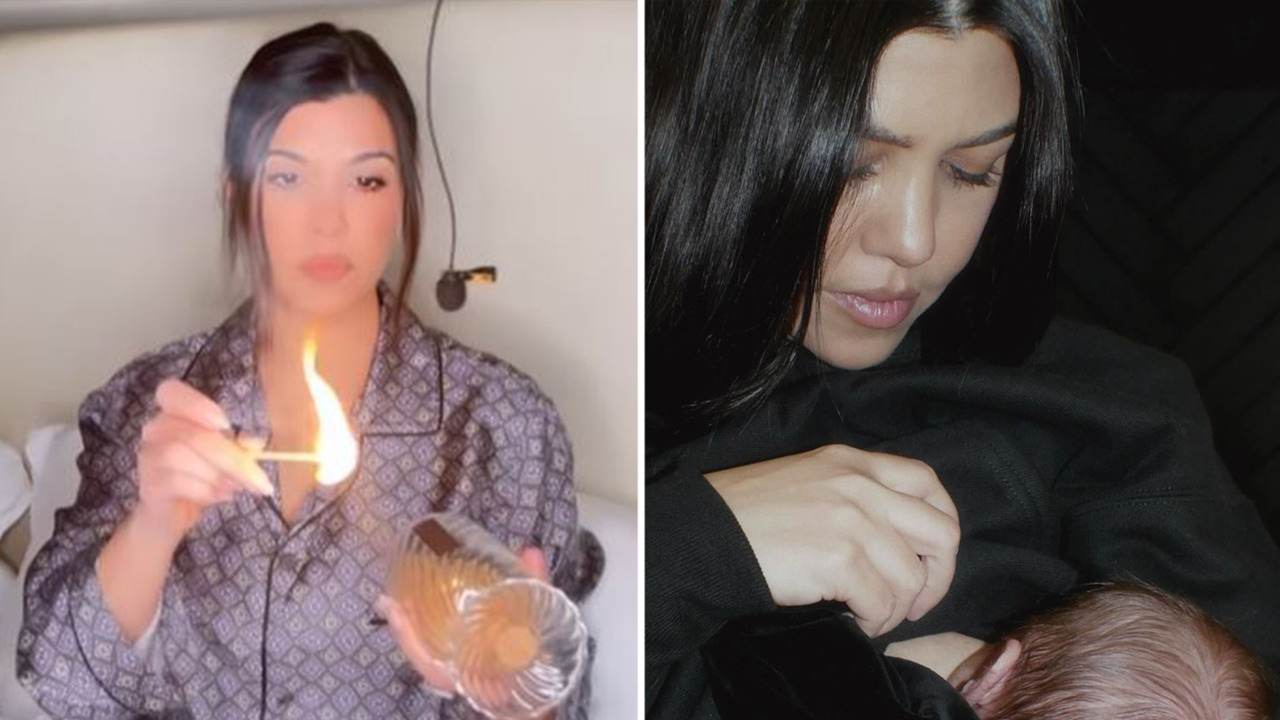 Kourtney Kardashian breastfeeds Rocky in baby's over-the-top nursery as  Travis Barker 'shoots hoops' with son's diapers