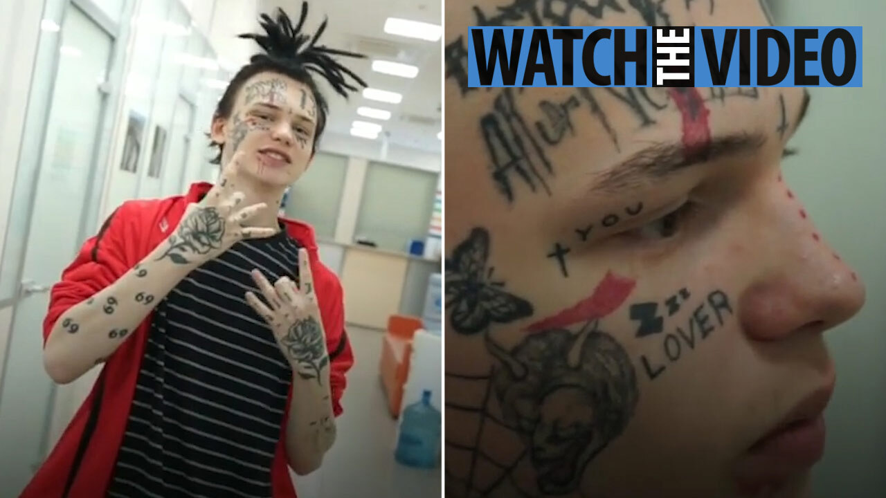 Russian Boy 17 Has Face Covered In Tattoos In Tribute To Bad Boy