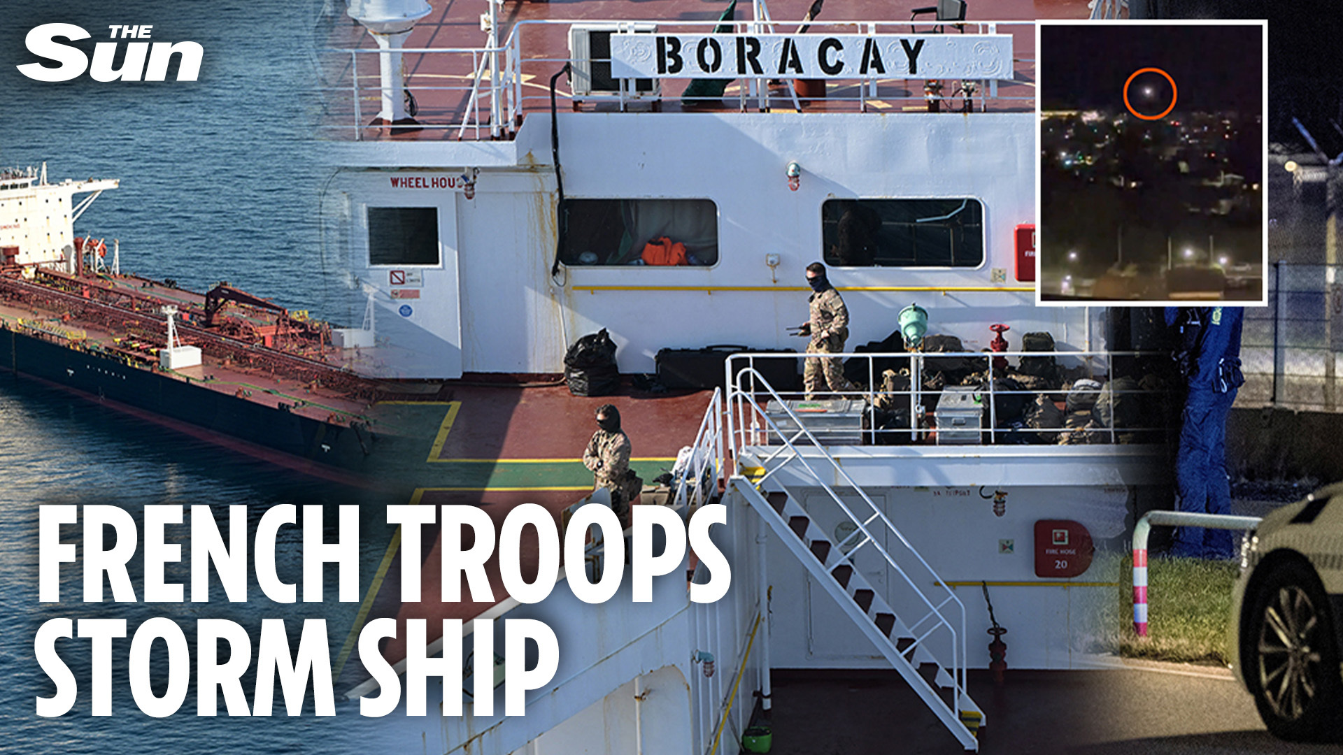 Stunning moment French special forces storm mysterious Russian ghost ship  'behind Europe airport drone chaos'