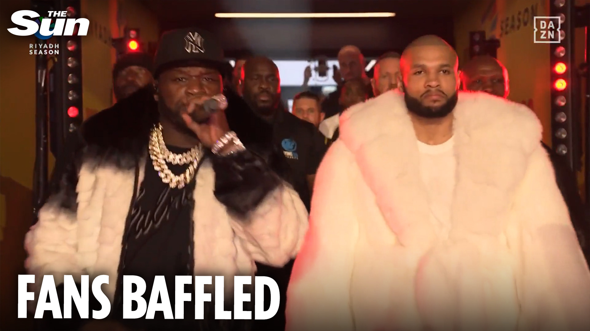 You can't walk out with that and lose' - Chris Eubank Jr's flamboyant outfit divides fans in ring walk with 50 Cent