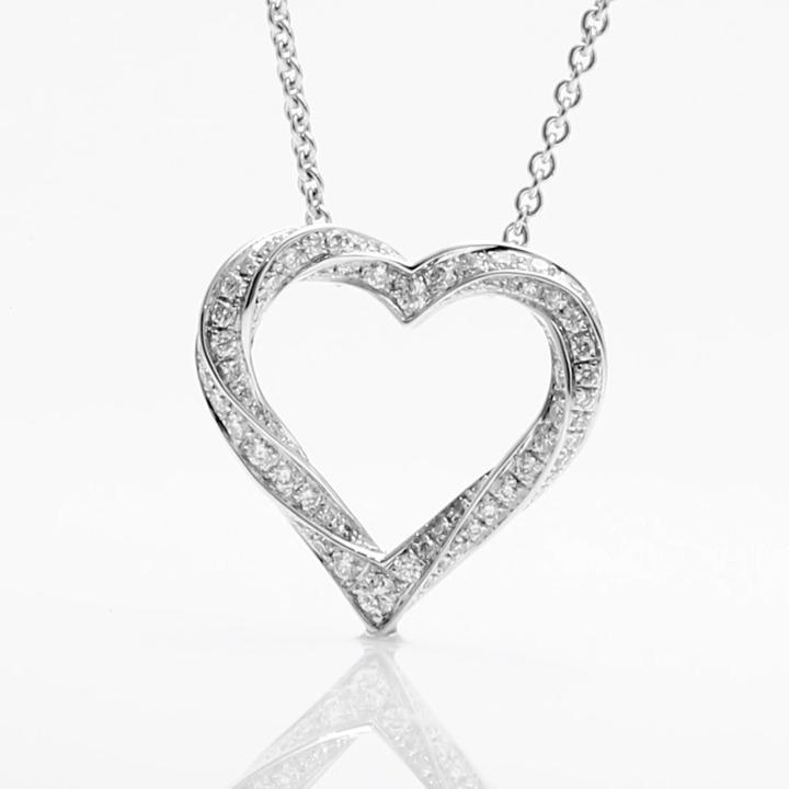 Spiral Heart Silhouette Pavé Diamond Pendant