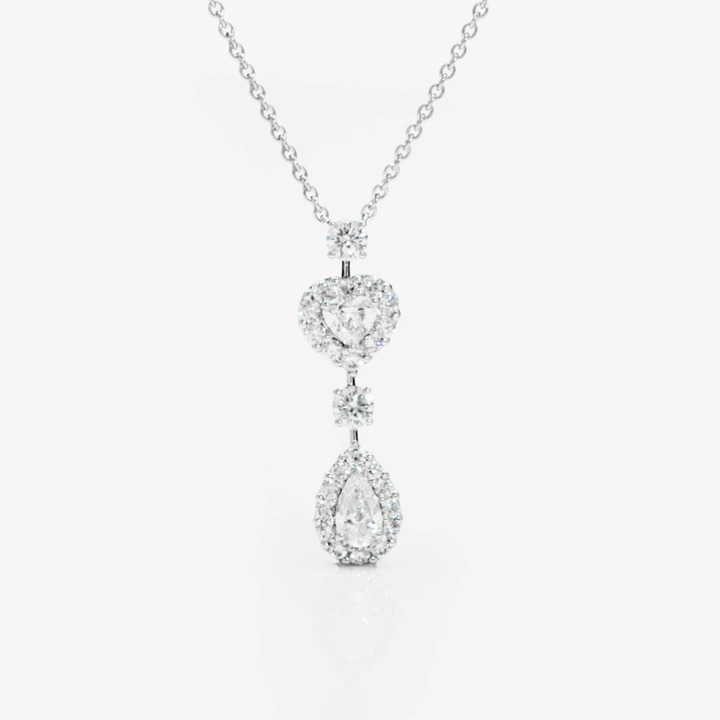 Icon | Heart and Pear Shape Diamond Drop Necklace | Graff