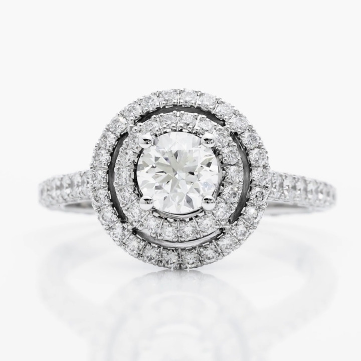Twin Constellation Round Diamond Engagement Ring