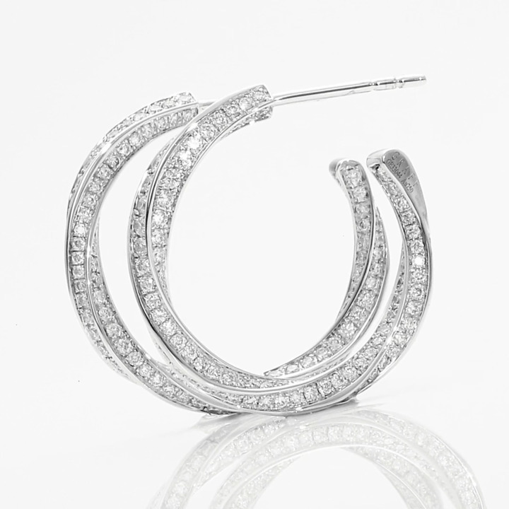 Spiral Diamond Hoop Earrings
