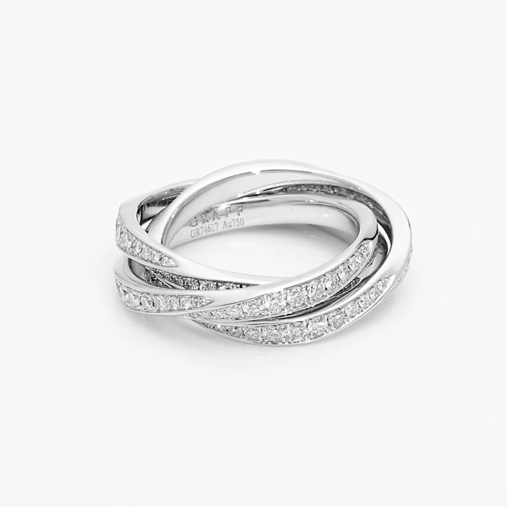 Triple Spiral Pavé Diamond Ring