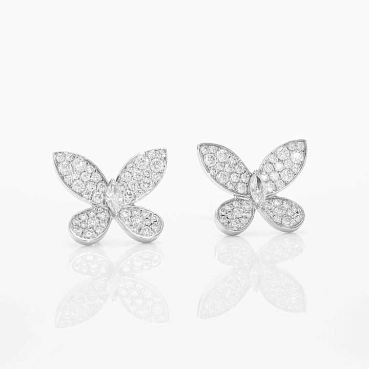 Pavé Butterfly Diamond Small Stud Earrings