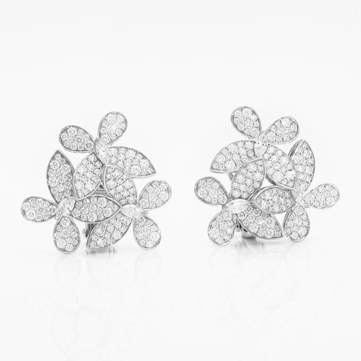 Triple Pavé Butterfly Diamond Earrings