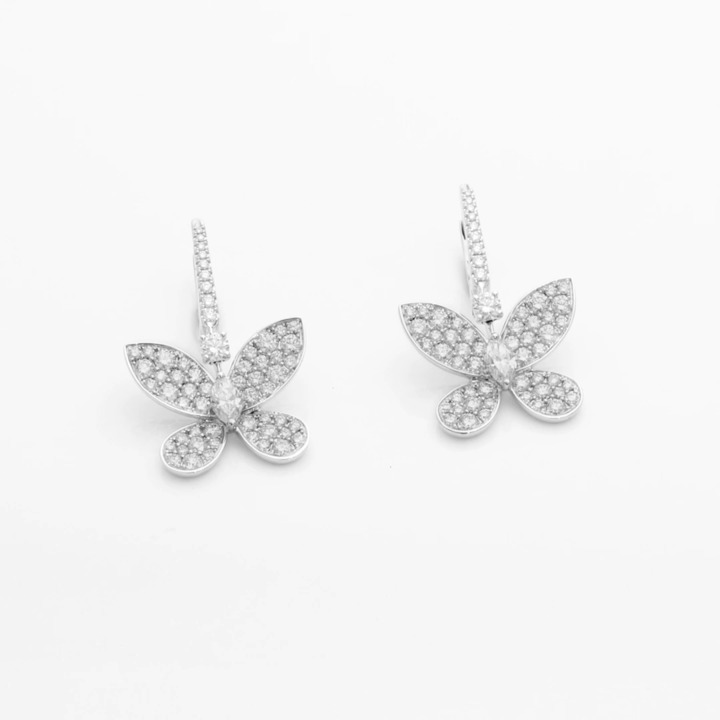 Boucles d'oreilles « goutte » en diamants Pavé Butterfly