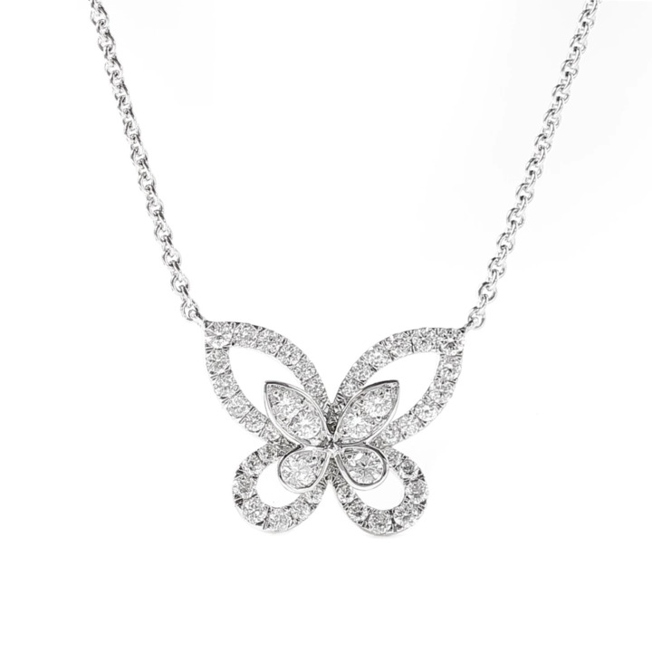 Butterfly Silhouette Diamond Mini Pendant