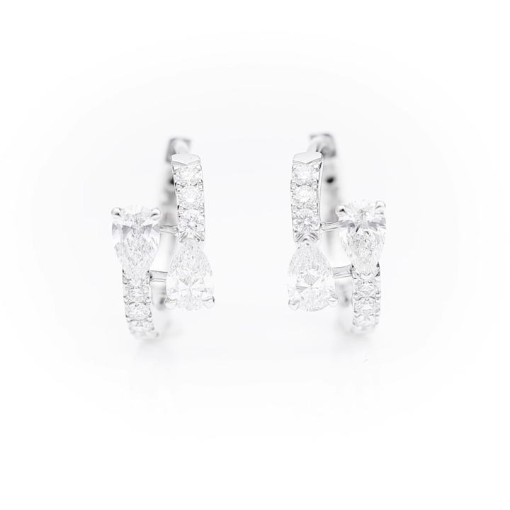 Duet Diamond Hoop Earrings
