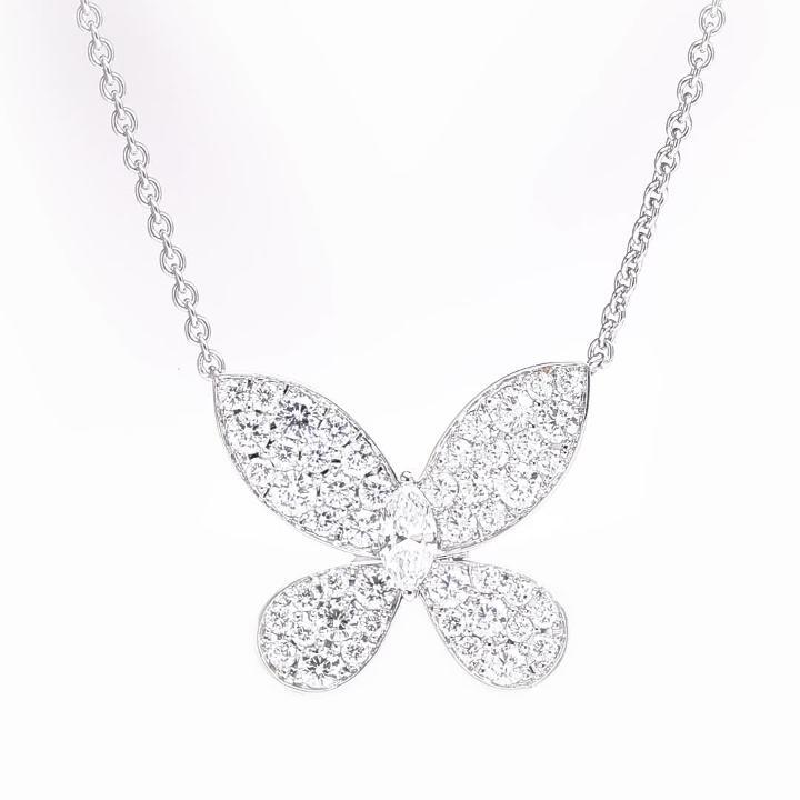 Pavé Butterfly Diamond Pendant