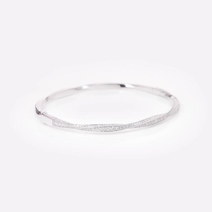 Bracelet rigide en pavés de diamants Spiral