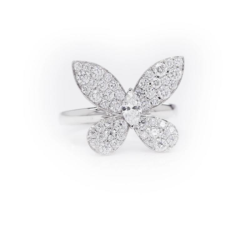 Pavé Butterfly Diamond Ring