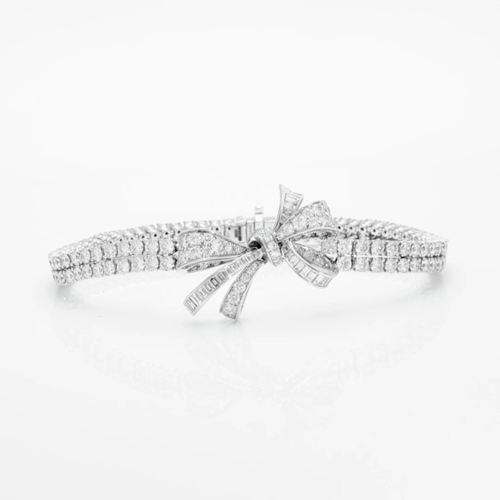 Tilda’s Bow Classic Diamond Double Strand Bracelet