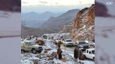 Espectacular nevada en el desierto de Arabia Saudí