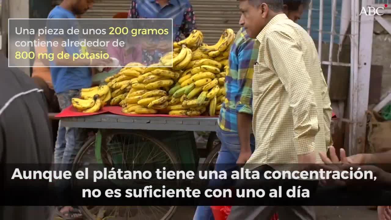 Vídeo: El plátano tiene una alta concentración de potasio, pero otros alimentos también contienen este mineral