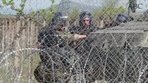 Un grupo de niños refugiados en el campamento de Idomeni