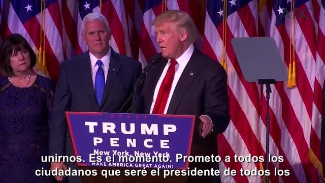 Trump, en su primera intervención tras vencer en las elecciones presidenciales