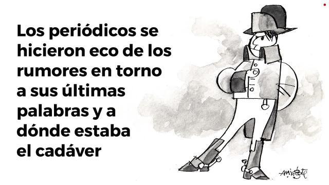 Retrato de Napoleón Bonaparte, junto a tres periódicos españoles de 1821