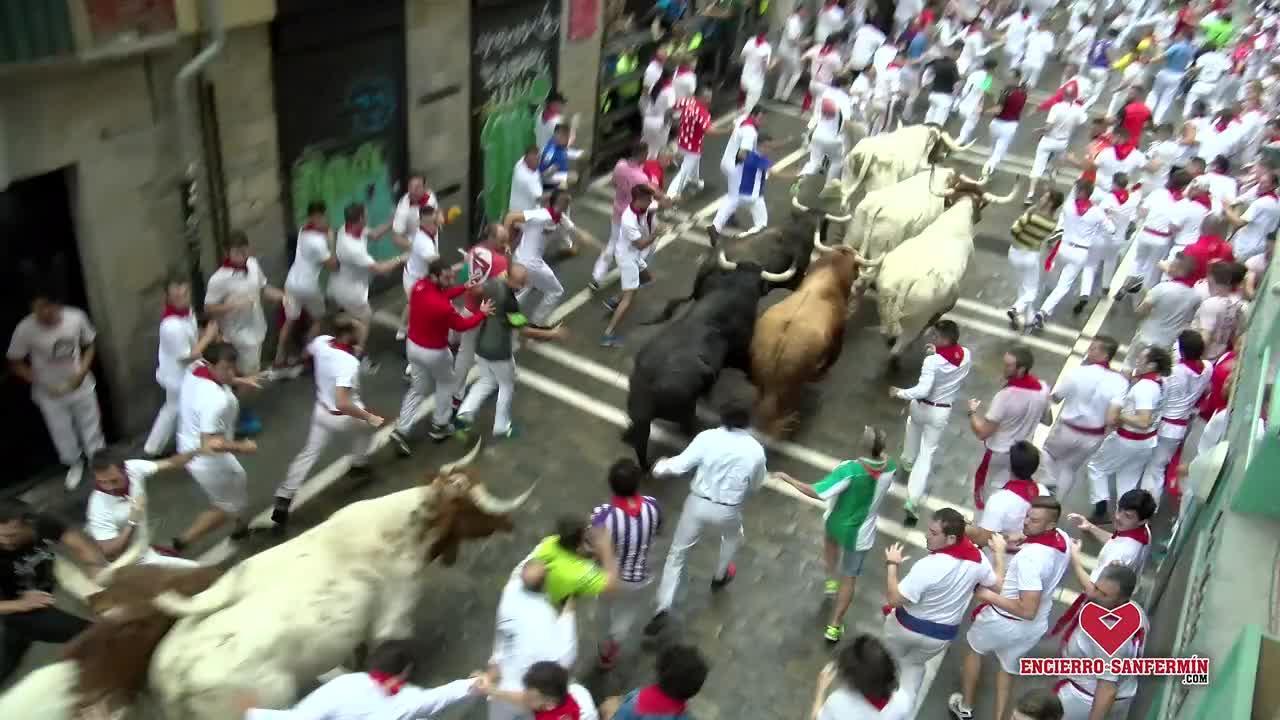 Vídeo del encierro de Sanfermines del domingo, 7 de julio