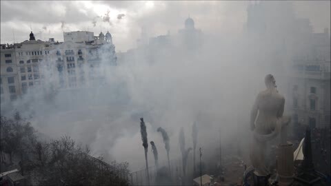 Imagen de la mascletà de este martes