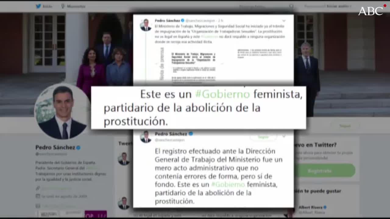 Foto: Los representantes del sindicato de trabajadoras sexuales OTRAS, en rueda de prensa el pasado viernes