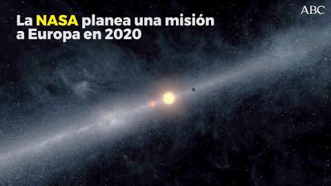 Fotografía cedida por la NASA, que muestra una captura del telescopio espacial Hubble sobre la luna Europa, de Júpiter