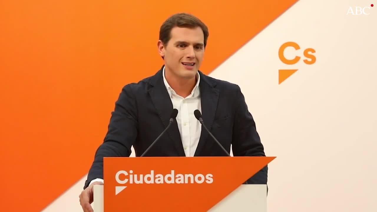 El presidente de Ciudadanos, Albert Rivera, da una rueda de prensa después de la reunión del Comité Permanente del partido