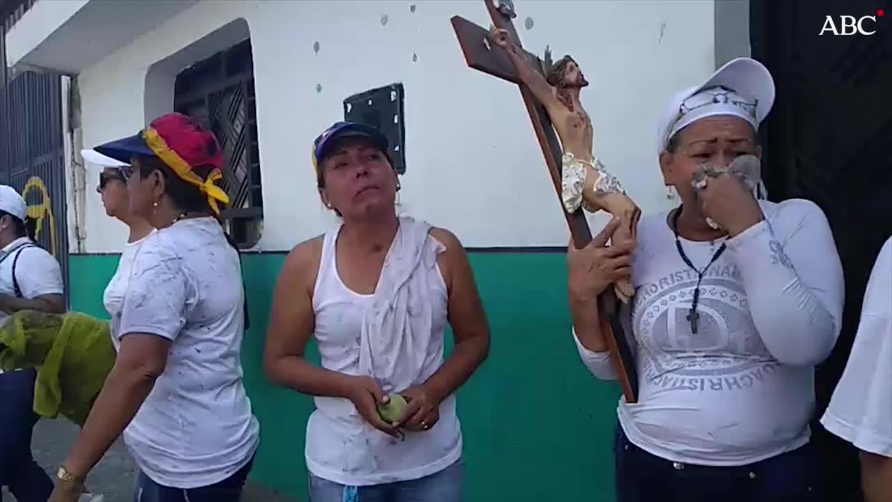 Una de las manifestantes venezolanas