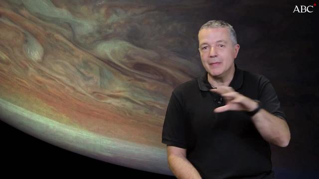 Detalle de la turbulenta atmósfera de Júpiter y la Gran Mancha Roja