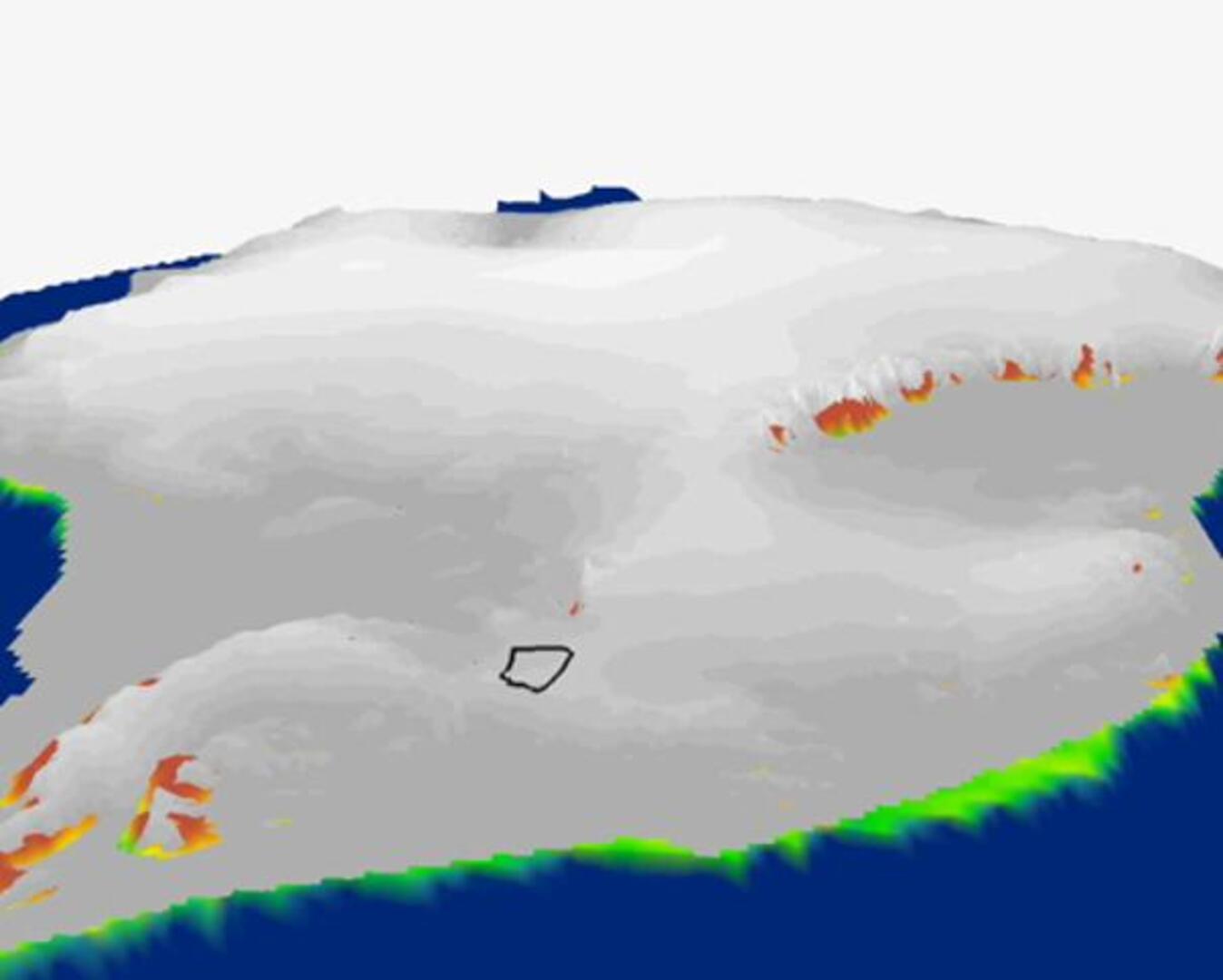 Encuentran un valle tan profundo como el Gran Cañón bajo el hielo antártico