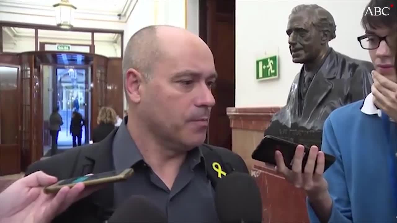 El portavoz adjunto de ERC, Gabriel Rufián, ayer en el Pleno
