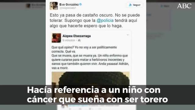 Vídeo: Eva González, en defensa de un niño al que una antitaurina deseó la muerte