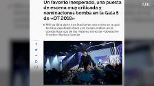 Un favorito inesperado y nominaciones bomba en la Gala 5 de «OT 2018»