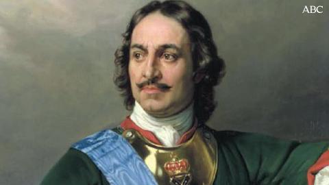 Los Románov (la familia de Nicolás II) visitan un regimiento en la Primera Guerra Mundial