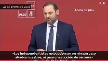 Ábalos: «Los independentistas no pueden ser en ningún caso aliados nuestros, ni para una moción de censura»