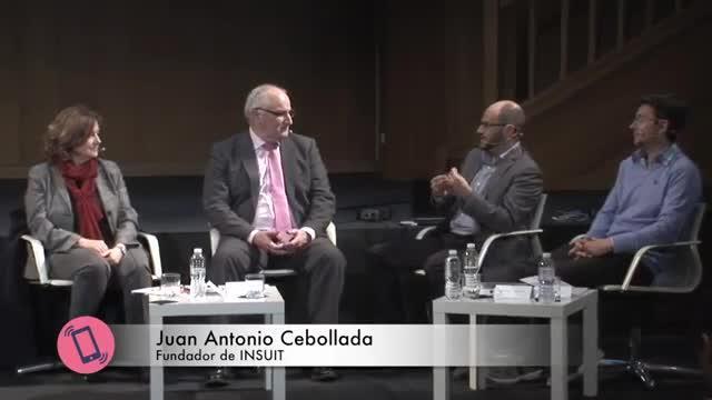 La ministra de Empleo, Fátima Báñez, charla en la Casa de ABC con Catalina Luca de Tena, presidenta editora de ABC, y Óscar Campillo, director general de Comunicación y Relaciones Institucionales de Vocento
