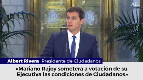 Mariano Rajoy y Albert Rivera, al inicio de su segunda reunión en el Congreso
