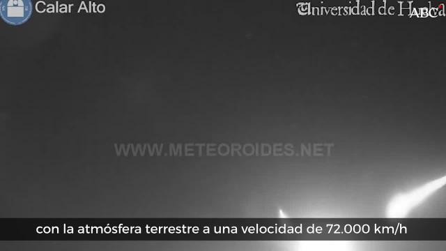 Imagen del bólido tomada desde el Observatorio de Calar Alto