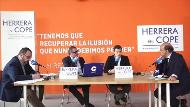 Albert Rivera habla con Carlos Herrera, Ángel Expósito y Juan Pablo Comenarejo en «Hererera en COPE»