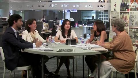 Toni Roldán (Ciudadanos), Sandra Moneo (PP), Luz Martínez (PSOE) y Cecilia Salazar (Podemos) en la redacción de ABC