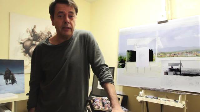 Vídeo: Ferrer-Dalmau mostró a ABC, en exclusiva, el proceso de creación de su obra «Lejos de casa».