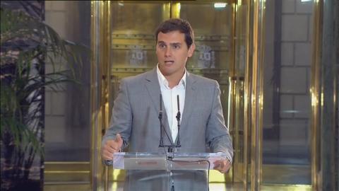 Mariano Rajoy y Albert Rivera al comienzo de su reunión