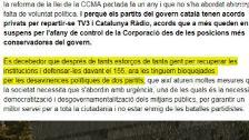 Los trabajadores critican «acuerdos privados» entre los partidos para repartirse TV3